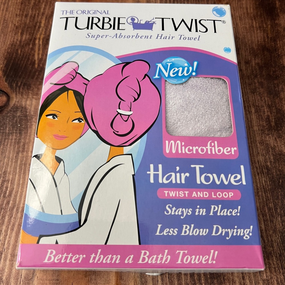 The Original Turbie Twist Microfiber Hair Towel Lavender Purple Twist and Loop